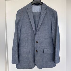 J. Crew Ludlow Sky Blue Italian Linen/ Cotton Blend Suit